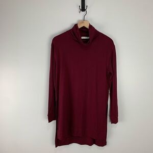 Another Love Maroon Knit Tunic Turtleneck Dress